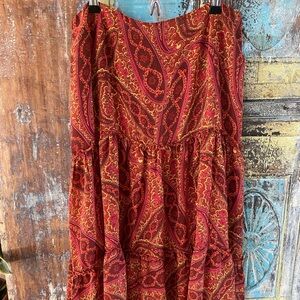 Size 16 Long Flowy Tiered Skirt